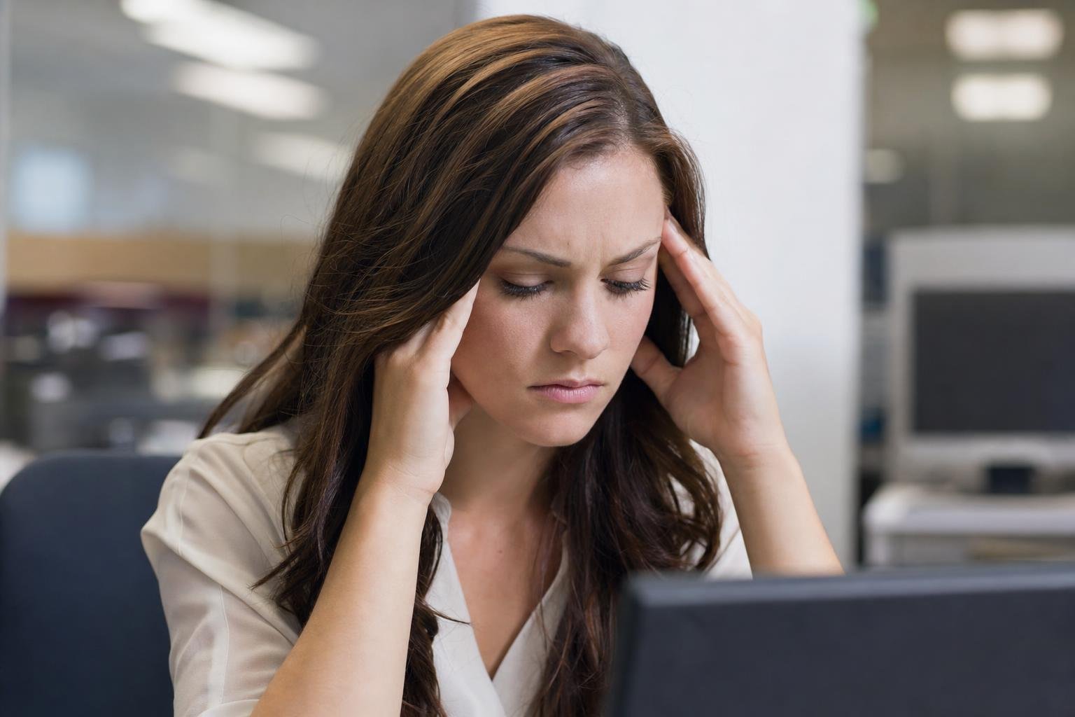 common migraine triggers including stress and sensory overload at work